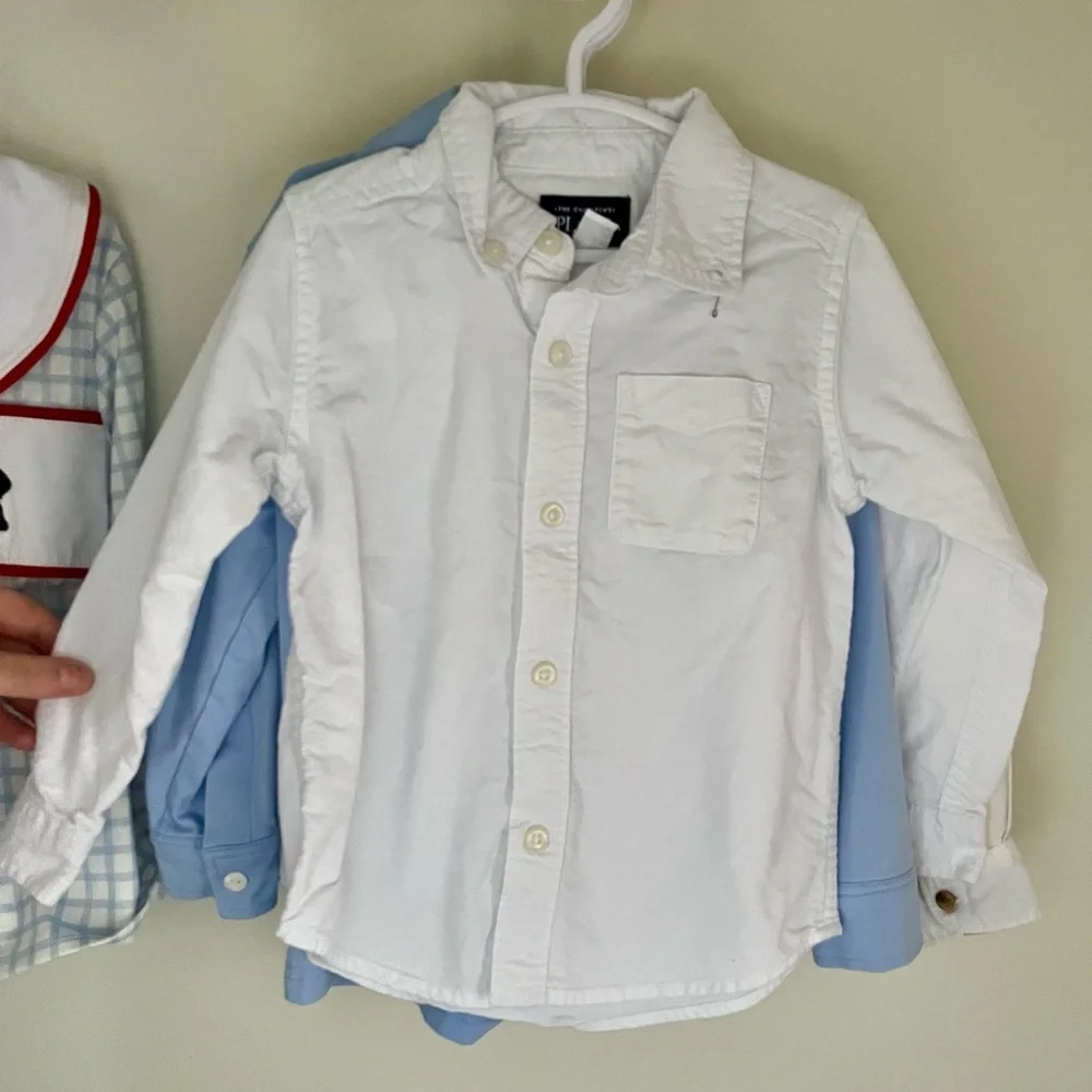 Set of 3 Boys 3T Crisp White Collared Shirts